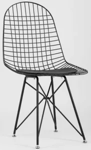 Черные металлические стулья в стиле Лофт с подушкой купить