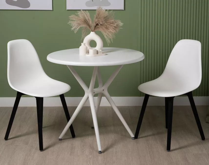 Белая мебель для кафе пластиковая Белая мебель для кафе пластиковая