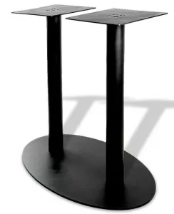 Двойное металлическое подстолье для стола черное овальное