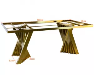 Металлическое подстолье для стола нержавеющая сталь, золото