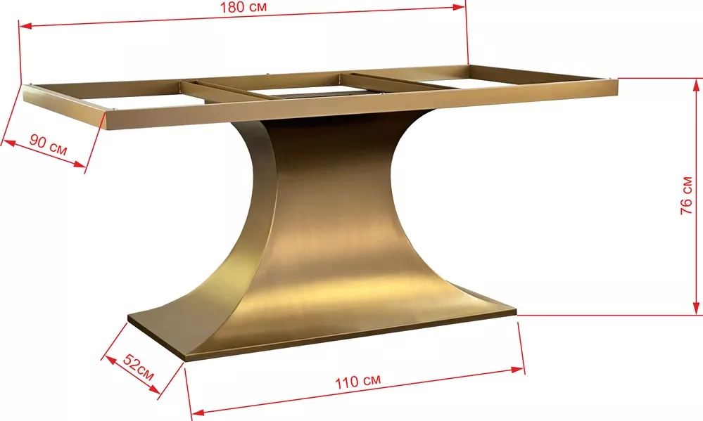 Стильное подстолье для большого стола из нержавеющей стали Стильное подстолье для большого стола из нержавеющей стали