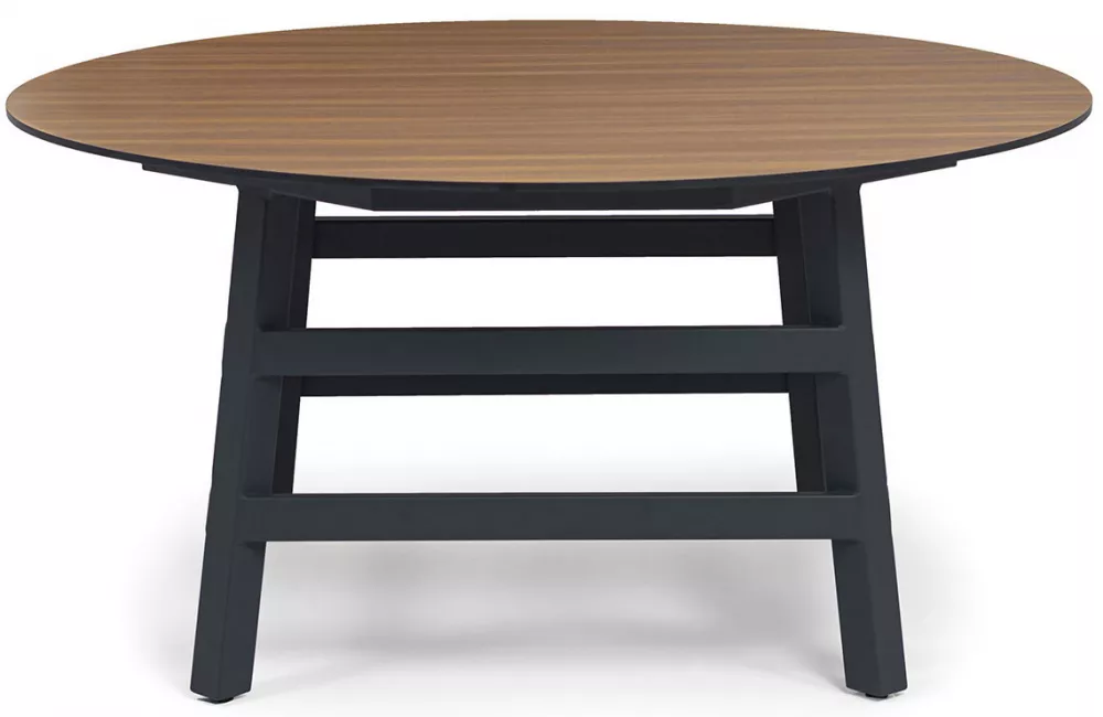 Стальной круглый стол из HPL 160 см, дуб. Купить! Стальной круглый стол из HPL 160 см, дуб. Купить!