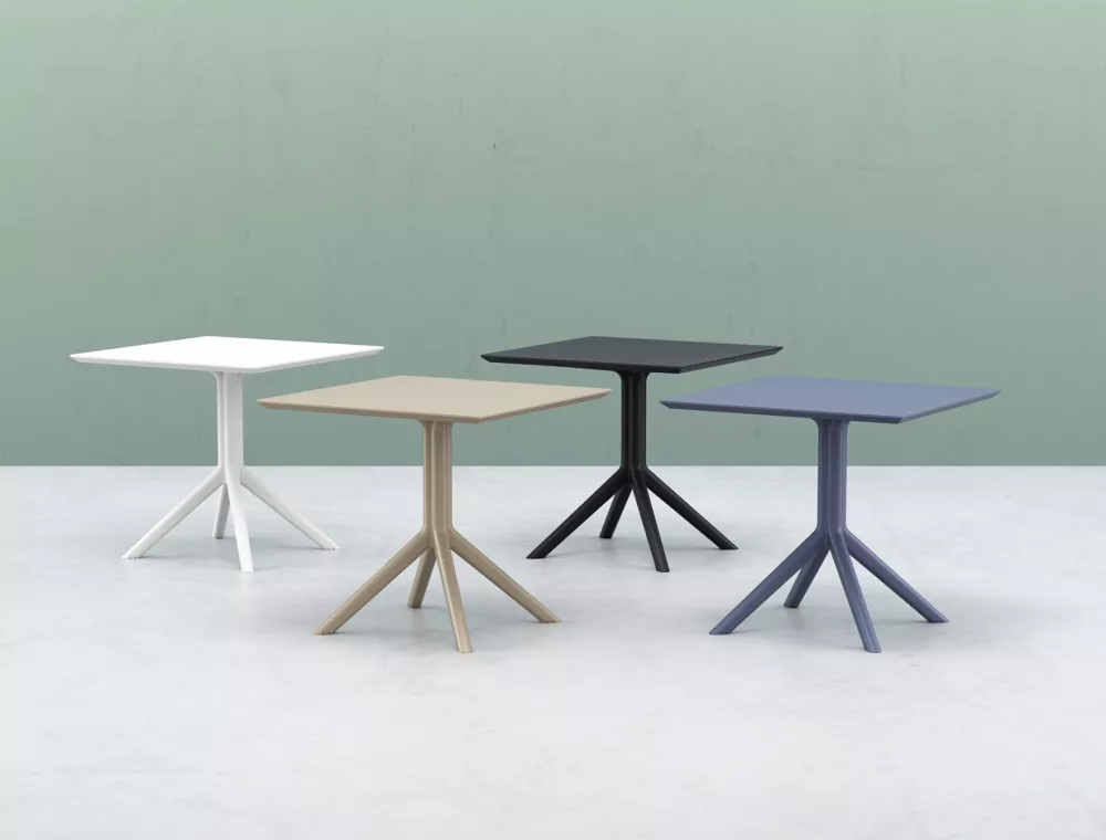 Квадратные пластиковые столы для кафе 80х80 см Турция, бежевый Квадратные пластиковые столы для кафе 80х80 см Турция, бежевый