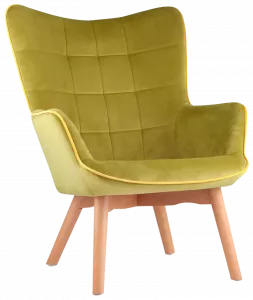 Мягкое кресло на металлокаркасе велюр бежевый