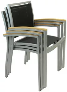Стопируемые стулья на металлокаркасе с тиком для кафе