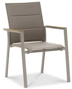 Садовый стул алюминиевый с текстиленом, бежевый для улицы