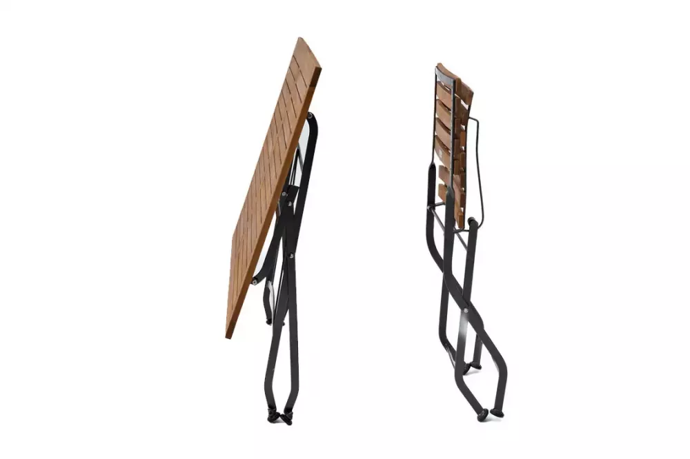 Набор садовой складной мебели из акации и металла Набор садовой складной мебели из акации и металла