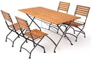 Садовая уличная складная мебель из акации и металла