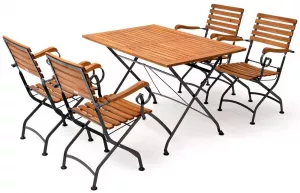 Обеденный набор садовой мебели из акации со складным столом