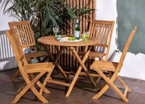 Комплект деревянной плетеной мебели из акации