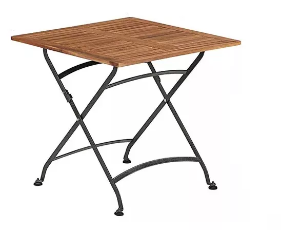 Стол из акации складной на металлокаркасе 80 см