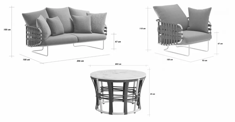 Итальянская дизайнерская плетеная мебель для отдыха из Италии Итальянская дизайнерская плетеная мебель для отдыха из Италии