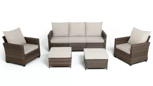 Плетеная мебель из искусственного ротанга группа с диваном