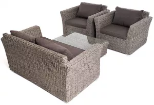 Плетеная мебель из искусственного ротанга группа с диваном