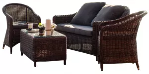 Плетеная мебель из искусственного ротанга группа с диваном