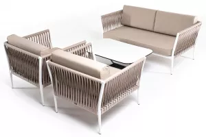 Лаунж-зона из искусственного ротанга (гиацинт), цвет серый