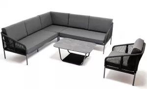 Плетеная мебель из искусственного ротанга группа с диваном