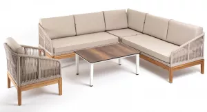 Лаунж-зона из искусственного ротанга (гиацинт), цвет серый