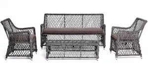 Коричневая мебель из искусственного ротанга лаунж-зона