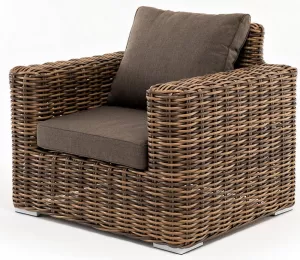 Уличное кресло плетеное из роупа, серо-коричневый