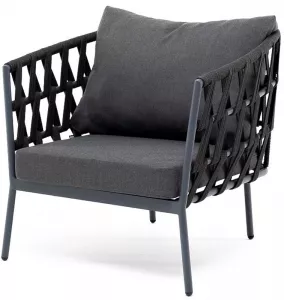 Садовое кресло плетеное роуп серый. Купить!