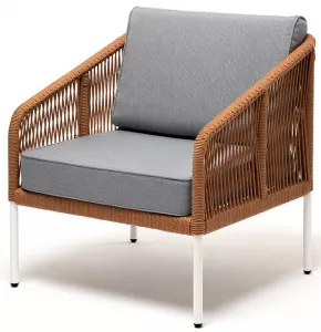 Кресло плетеное из роупа, серый меланж. Купить!