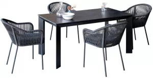 Плетеный из искусственного ротанга обеденный комплект на 6-х