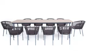 Квадратный стол с креслами из искусственного ротанга купить