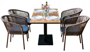 Белый комплект из искусственного ротанга мебель стол и кресло