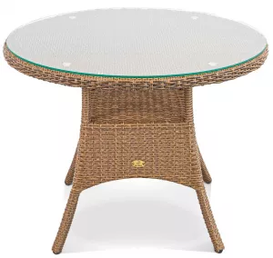 Тренд сезона! Стол из искусственного ротанга со стеклом