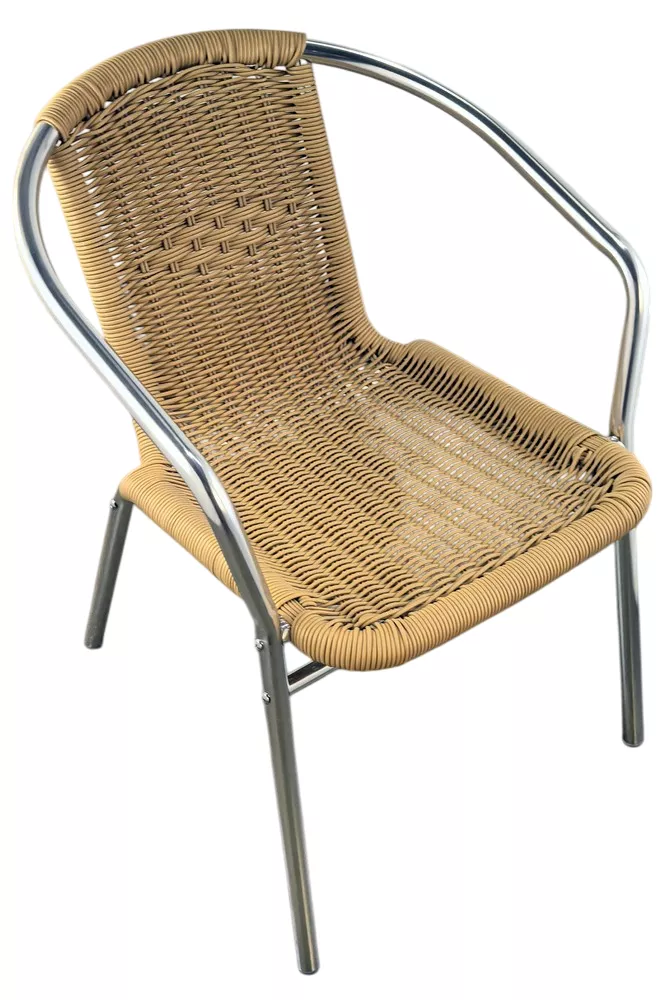 Алюминиевые стулья с искусственным ротангом, стопируются по 21 ш Алюминиевые стулья с искусственным ротангом, стопируются по 21 ш