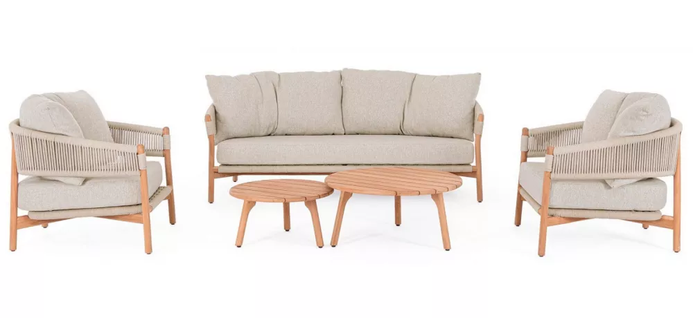 Мебель из тика с плетением роуп для улицы мягкая. Купить!