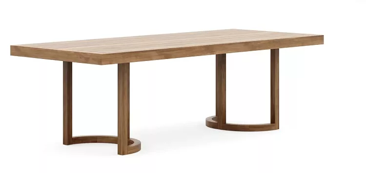 Большой стол для дачи из массива ироко 290