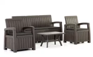 Пластиковая мебель для кухни капучино/черный недорого