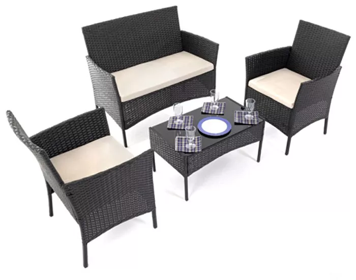 Пластиковая мебель под ротанг уличная комплект 4 предмета