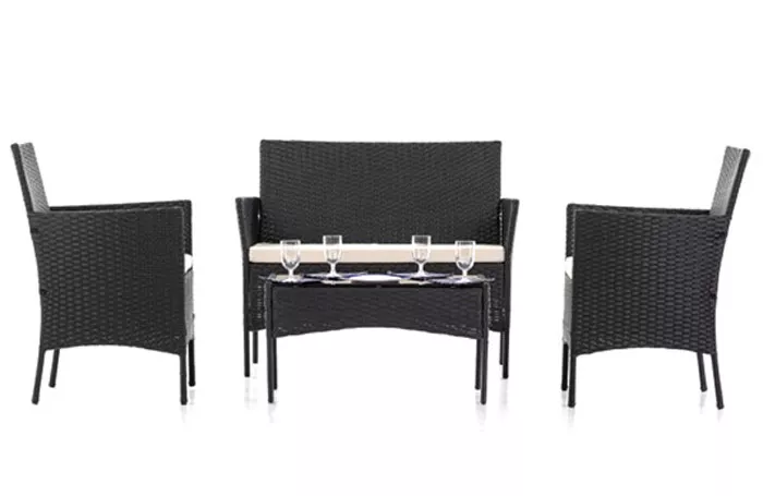 Пластиковая мебель под ротанг уличная комплект 4 предмета Пластиковая мебель под ротанг уличная комплект 4 предмета