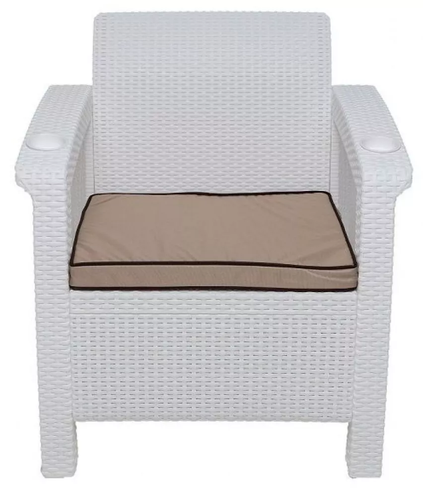 Комплект из 2-х пластиковых кресел, белый под ротанг Комплект из 2-х пластиковых кресел, белый под ротанг