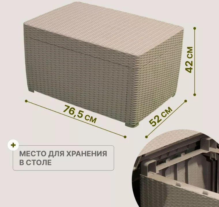 Пластиковая мебель под ротанг мягкий комплект