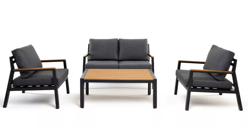 Алюминиевая лаунж-зона 4-местная, цвет темно-серый