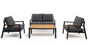 Уличный комплект для отдыха алюминиевый плетеный из роупа