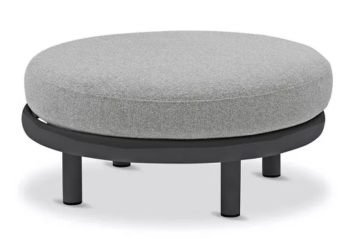 Алюминиевое кресло с пуфом для дачи, антрацит Алюминиевое кресло с пуфом для дачи, антрацит