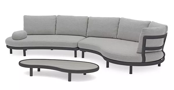 Алюминиевый комплект лаунж мебели антрацит/серый