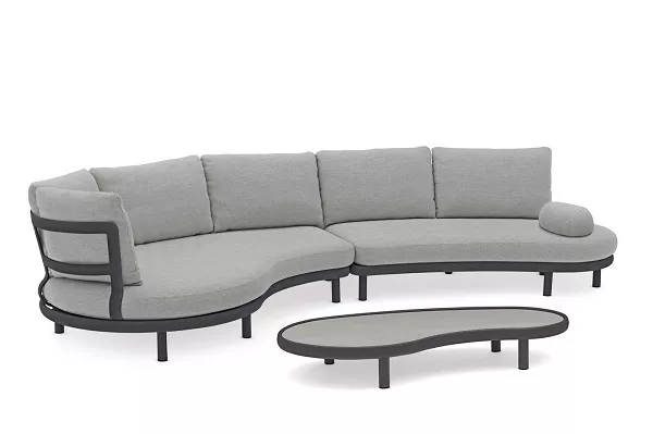 Алюминиевый комплект лаунж мебели антрацит/серый Алюминиевый комплект лаунж мебели антрацит/серый