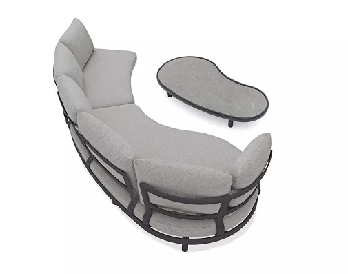 Алюминиевый комплект лаунж мебели антрацит/серый Алюминиевый комплект лаунж мебели антрацит/серый