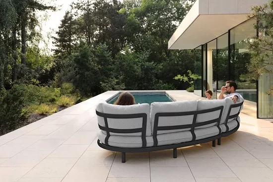 Алюминиевый комплект лаунж мебели антрацит/серый Алюминиевый комплект лаунж мебели антрацит/серый