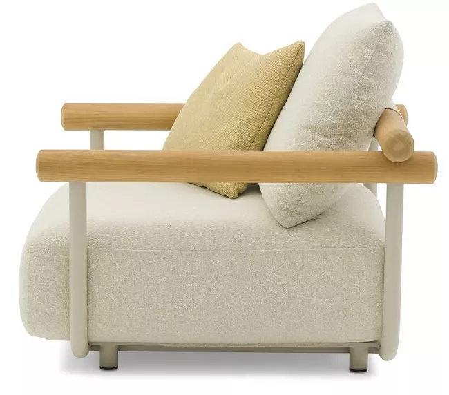 Лаунж комплект мебели для отдыха бежевый, алюминий/тик Лаунж комплект мебели для отдыха бежевый, алюминий/тик