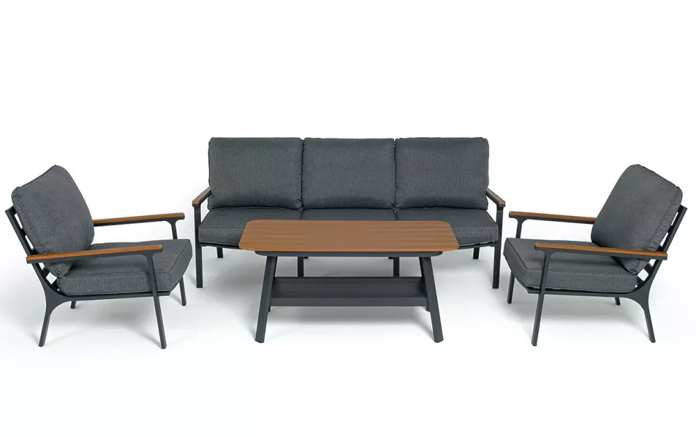 Лаунж-зона 5-местная из алюминия, цвет темно-серый Лаунж-зона 5-местная из алюминия, цвет темно-серый