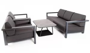 Комплект для отдыха кресло с пуфом, антрацит/светло-серый