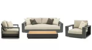 Уличная алюминиевая мягкая мебель комплект кресло пуф