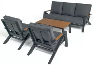 Премиальная уличная мебель из алюминия и тика для террасы